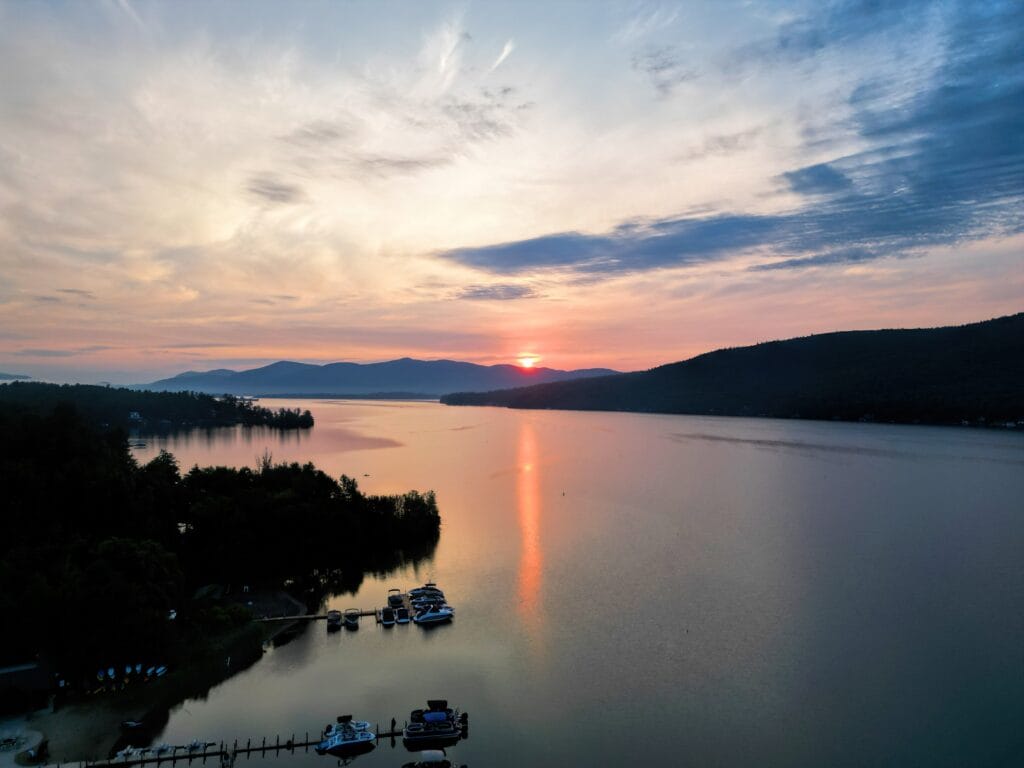 A sunrise in Lake George, New York